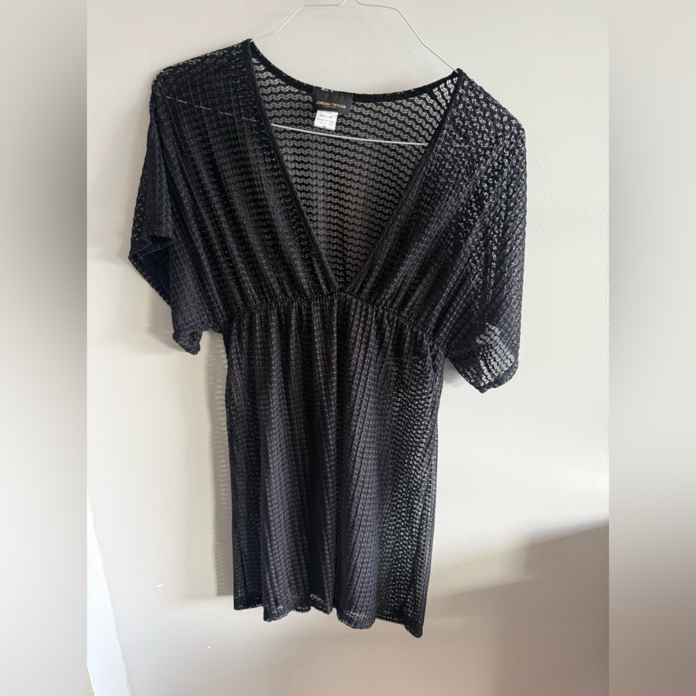 Jordan Taylor Black Mesh Swim Coverup